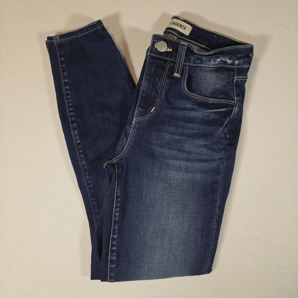 L'AGENCE Jeans Margot High‎ Rise Skinny Womens Size 23 Columbia Dark Wash